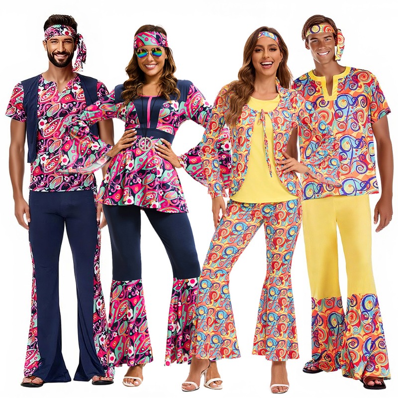 Costumes - Carnival Cosplay Costume Couple Retro 70S