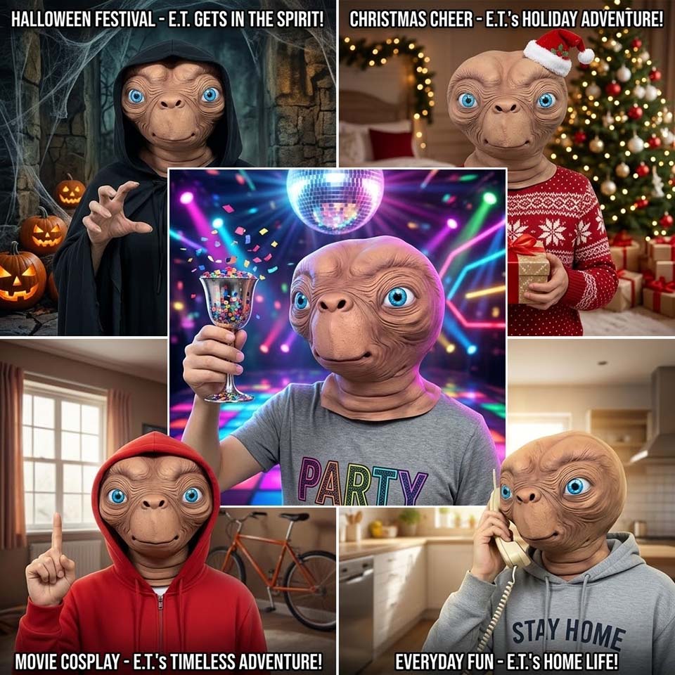 Realistic ET Alien Latex Mask  - đánh giá và giá Latex Alien Mask Realistic