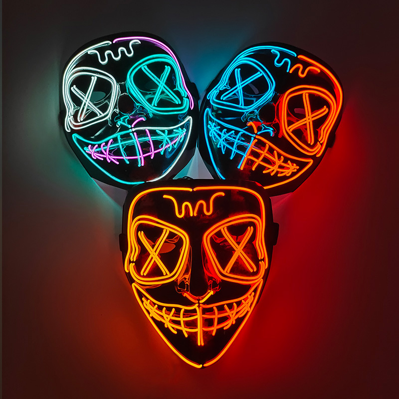 Wireless LED Glowing Mask EL N - đánh giá và giá Led Purge Mask Halloween