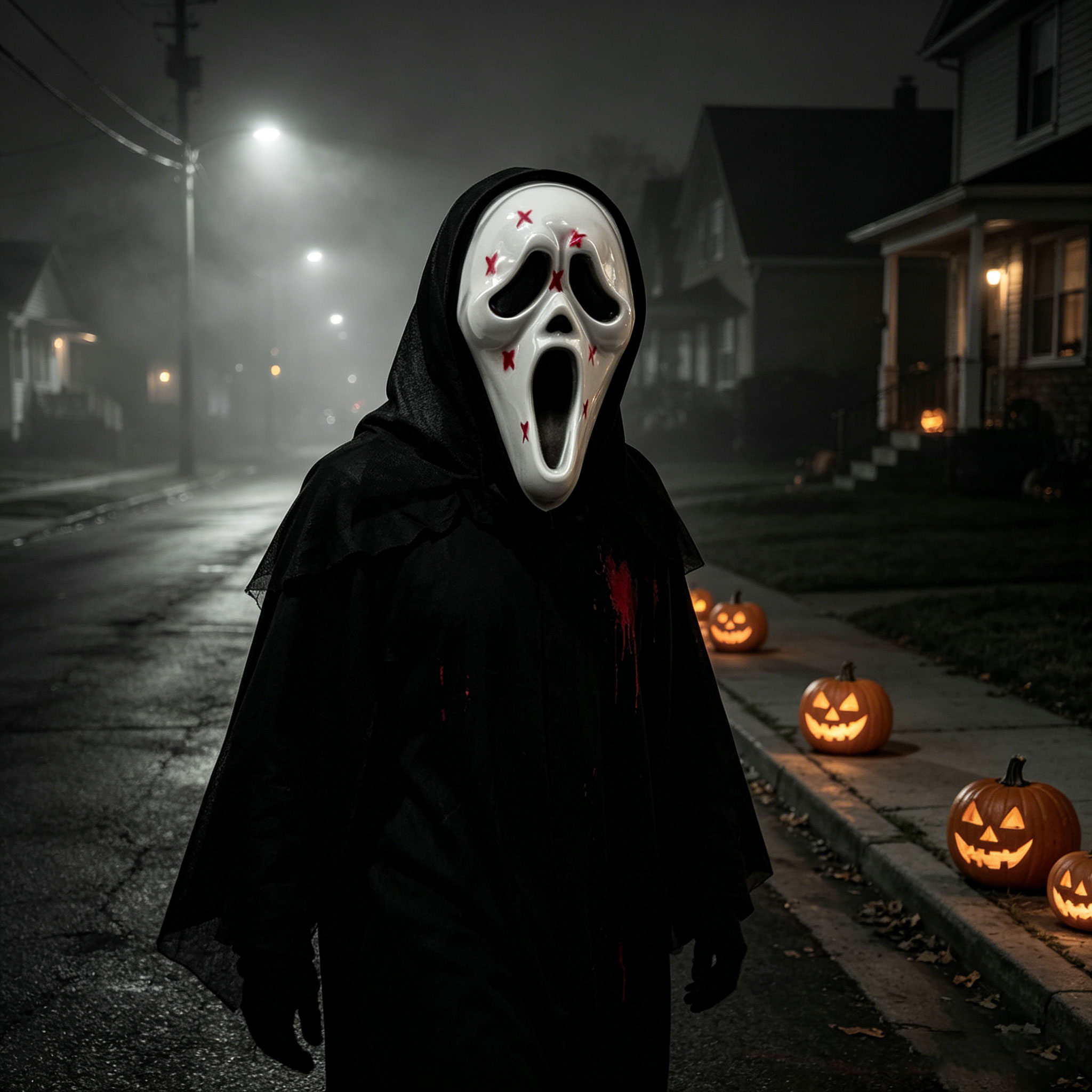 Ghost Horror Mask with Black M - đánh giá và giá Led Purge Mask Halloween
